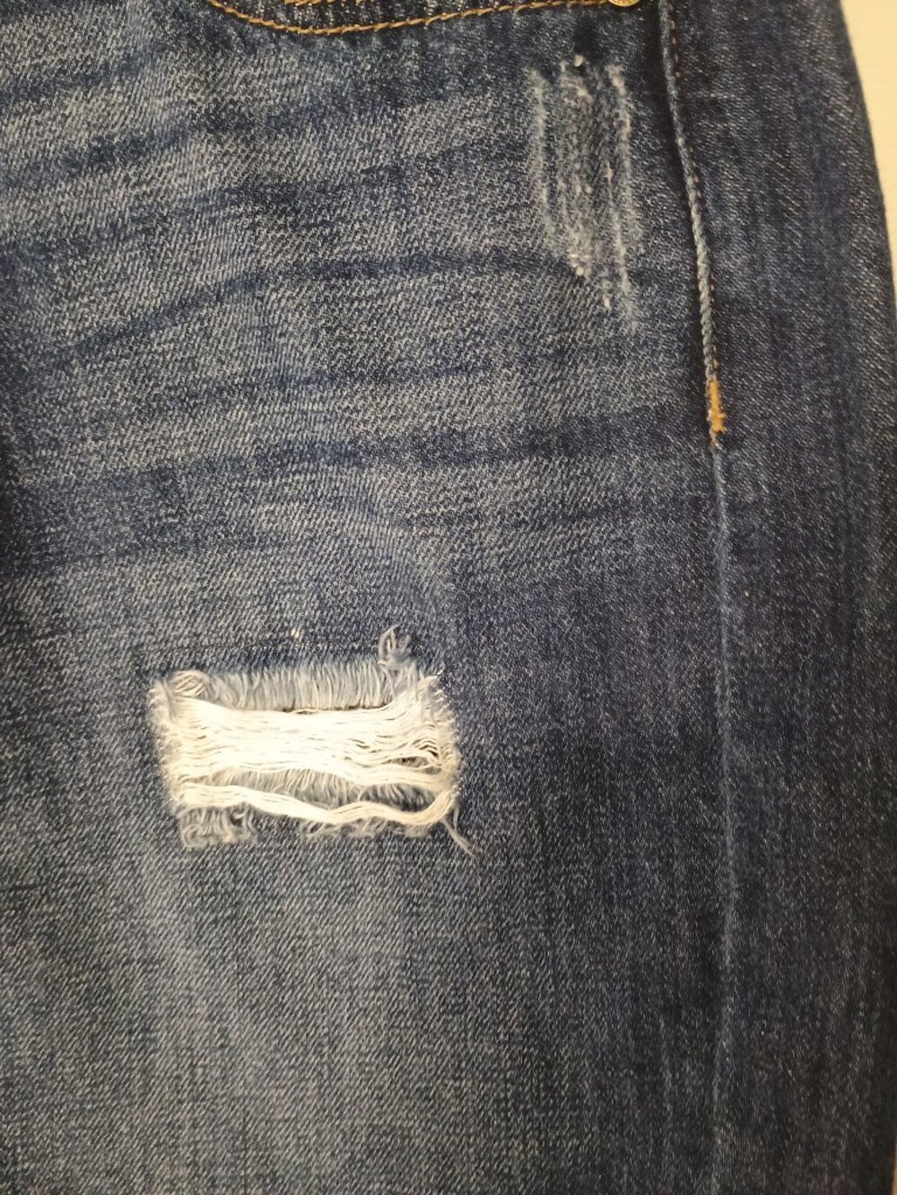 Liverpool Denim Distressed Mini Skirt Size 8/29 Blue Wash Raw Hem Embroidered - Picture 5 of 10